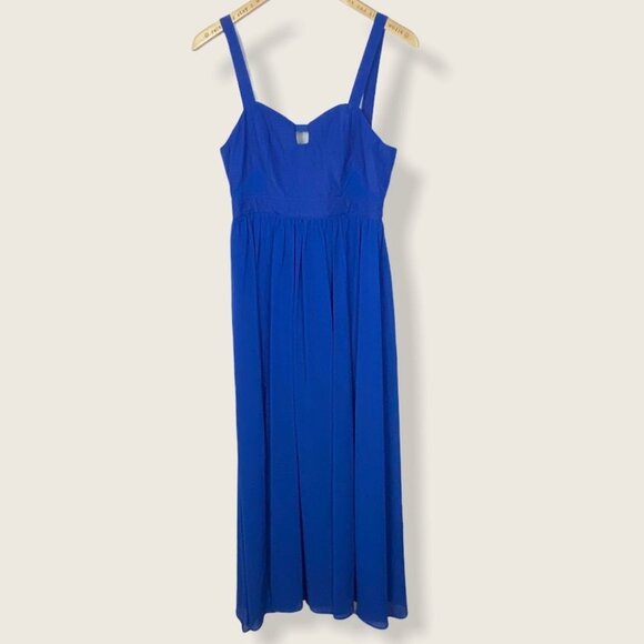 Revolve Keepsake Speed of Sound Maxi Dress Blue Size Medium Sheer Bridesmaid M - Picture 4 of 10